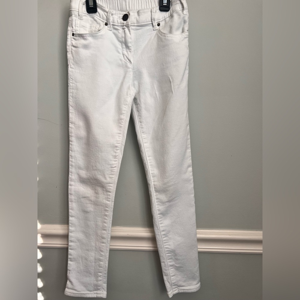 Crewcuts White Slim Fit Jeans with Contrast Stitching